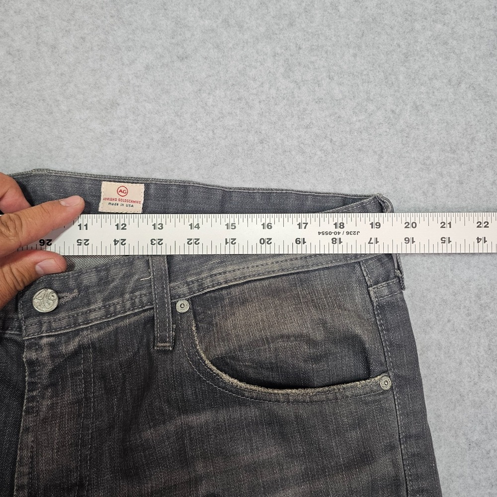 AG Adriano Goldschmied Jeans Mens 38x34 Gray Slim Straight Matchbox Distressed - Picture 15 of 16